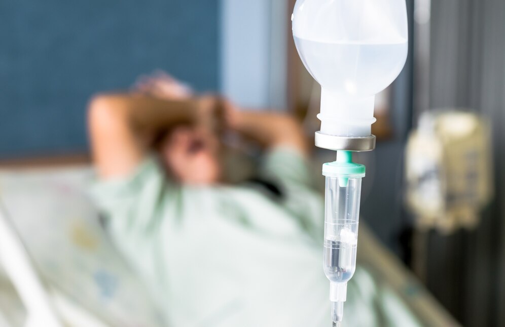 saline iv drip patient infusion pump hospital